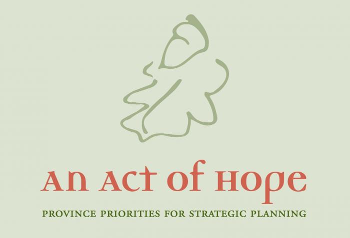 Cover art for An Act of Hope depicting a sketch of an acorn and oak leaf.