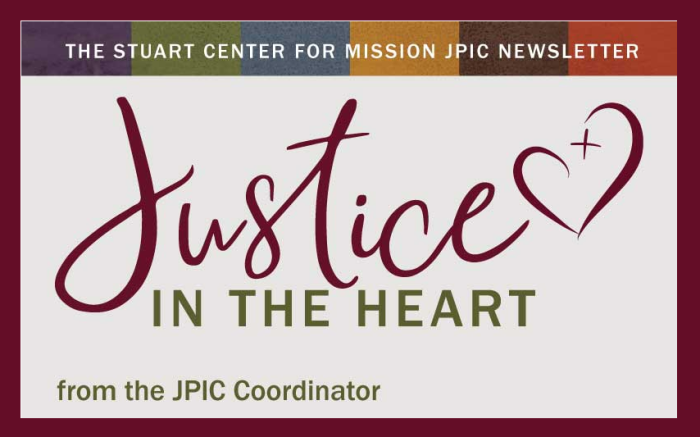 Image of header for Justice in the Heart Newsletter