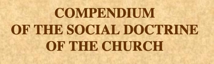 The Compendium of the Social Doctrine of the Church title.