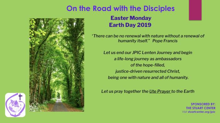 JPIC Lenten Journey: Easter Monday (Earth Day)